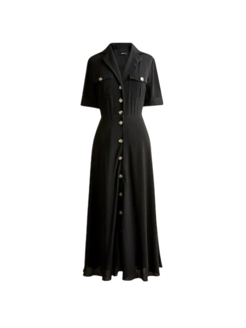 EUC J Crew Elegant Black Button-Front Maxi Dress - Classic  Style size 6~$148